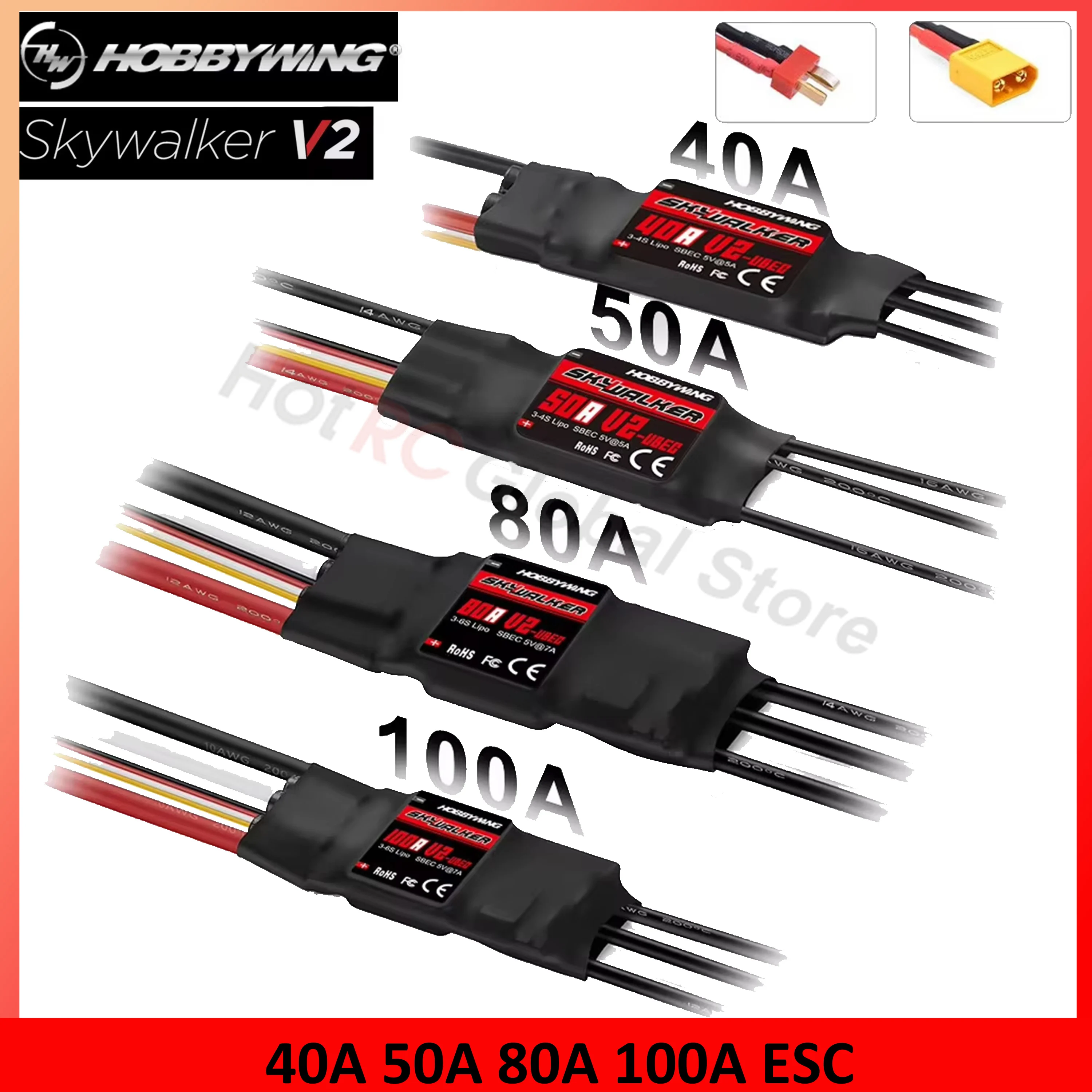 Fpv Drone Esc - HOBBYWING-Controlador de velocidade Skywalker Brushless ESC,