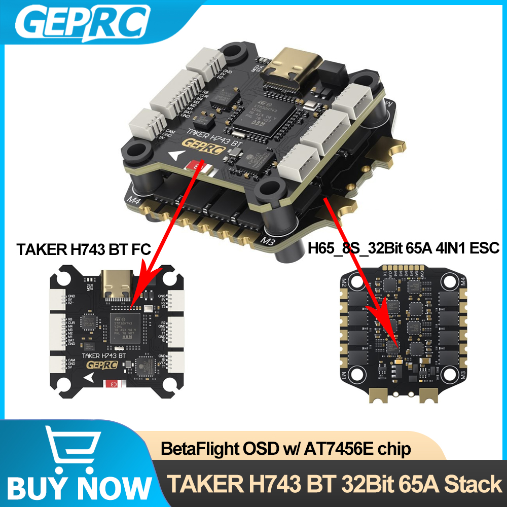 Fpv Drone Flight Controller - Geprc taker h743 bt 32bit 65a