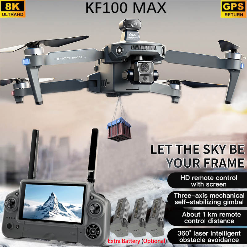 Kf100 max gps drone 4k câmera  - Fpv Drone Charger avaliação e preço